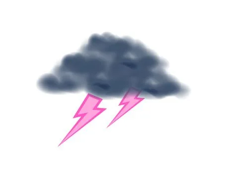Thunder with lightning isolated vector icon Stock Illustration