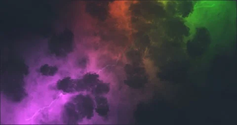 Thunder &amp; Lightning - Multicolor Stock Footage 92500665