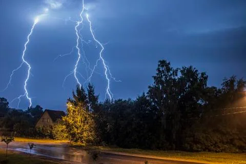 Thunder lightning Stock Photos