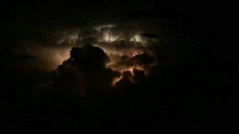 Thunder lightning storm in monsoon dark clouds Stock-Footage 196856862