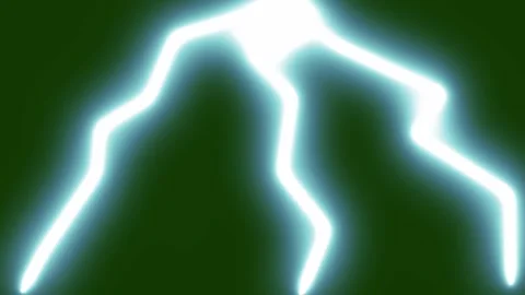 Thunder Lightning Storm Overlay with Electric Sparks on Green Screen 4K Loop Stock Footage 341609056
