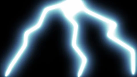 Thunder Lightning Storm Overlay with Electric Sparks on Black Screen 4K Loop Stock Footage 341609231