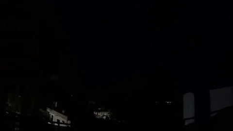 Thunder, Lightning Strikes At Night. Stock Footage 128721567