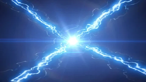 Thunder lightning striking effect animation Stock Footage 148330283