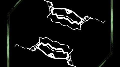 Thunder lightning striking effect animation. Design. Electricity charges on a Stock Illustration