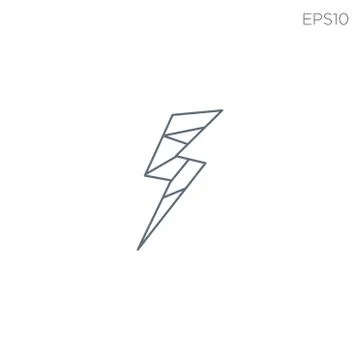 Thunder logo design geometric style vector icon isolated Stock Illustration