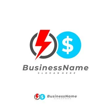 Thunder Money logo vector template, Creative Money logo design concepts Illustrazione stock
