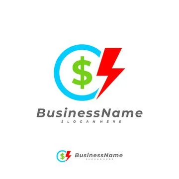 Thunder Money logo vector template, Creative Money logo design concepts Stock Illustration