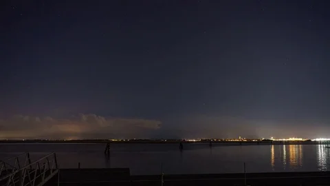 Thunder night in Mestre 库存影片 82221214