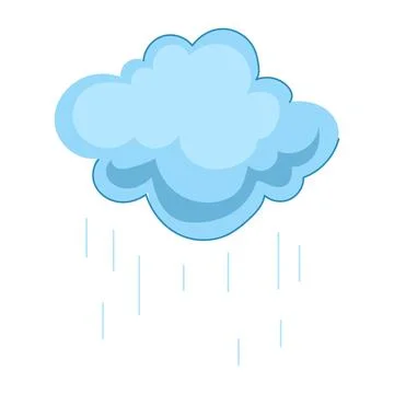 Thunder rain cloud cartoon vector illustration Stock Illustration