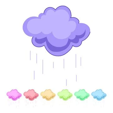 Thunder rain cloud vector cartoon graphic Stock Illustration