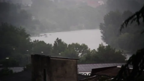 THUNDER RAIN RIVER Stock Footage 90181208