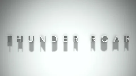 Thunder roar 3D title animation with shadows on a white background Stock Footage 297903848