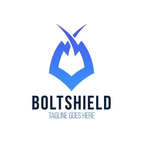 Thunder Shield logo design ready to use Premium Vector. Creative electric log Stock Illustration