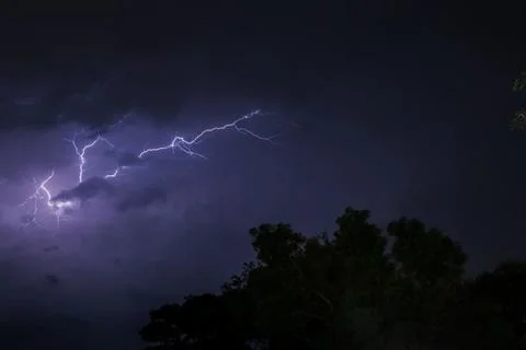 Thunder at the sky Stock Photos