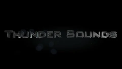 Thunder Sounds title metal text on black alpha channel background Stock Footage 296208765