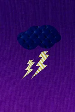 Thunder storm and lightning Stock Illustration