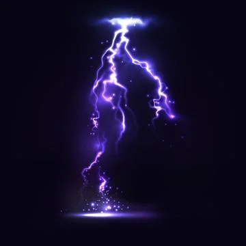 Thunder-storm and lightnings. Lightning Bolt Illustrazione stock