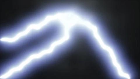 Thunder Storm Cloud Burst with Lightning and Fire Flashes on Black Background Stock Footage 341668340