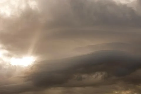 Thunder storm clouds over the Lake District mountains, Cumbria, UK Stock Photos