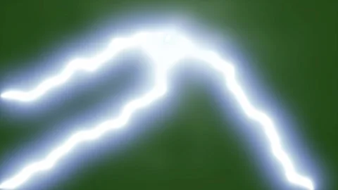 Thunder Storm Fire Burst with Lightning Flashes on Green Screen Background 4K Stock Footage 341668342