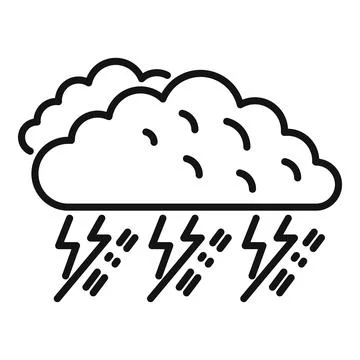 Thunder storm icon outline vector. Cloudy weather Illustrazione stock