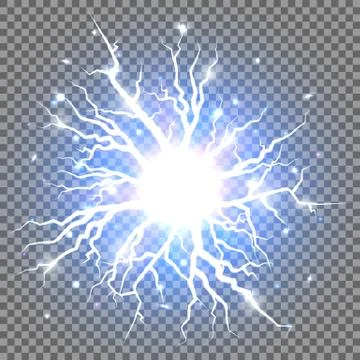 Thunder storm. Lightning flash. Vector thunder bolt Stock Illustration