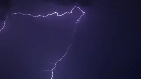 Thunder storm in the night sky HD Stock Footage 134737108