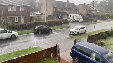 Thunder storm in Reading, UK Stock Footage 285147601