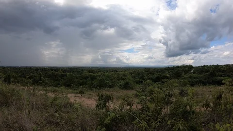 Thunder storm sky Rain clouds Stock Footage 124356376