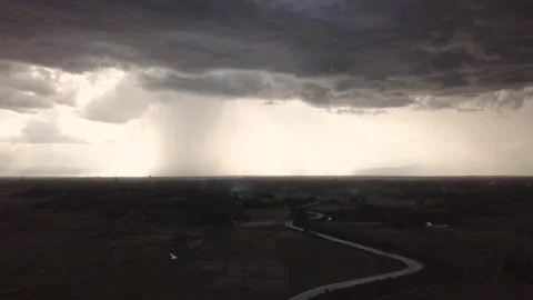 Thunder storm sky Rain clouds Stock Footage 132472656