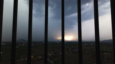 Thunder storm time lapse Stock Footage 154595506