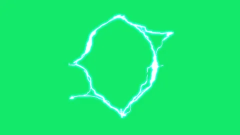 Thunder Style A to Z Green Screen | Lightning Alphabet Animation Overlay Stock Footage 315304007