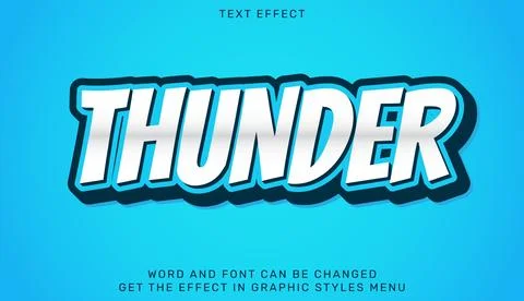 Thunder text effect template in 3d design イラスト素材