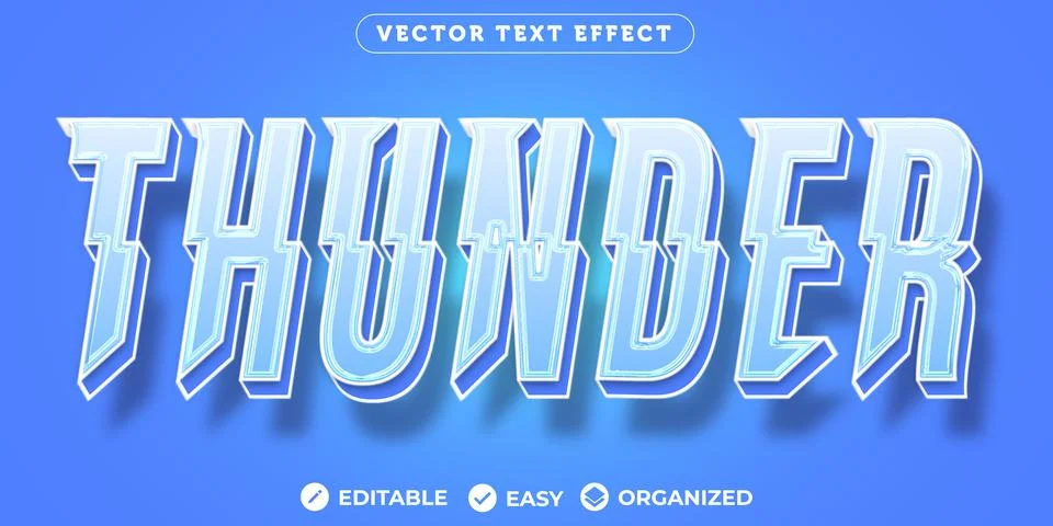 Thunder Text Effect,Fully Editable Font Text Effect Stock Illustration