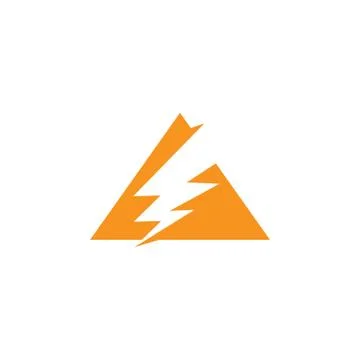 Thunder triangle simple geometric logo vector Stock Illustration