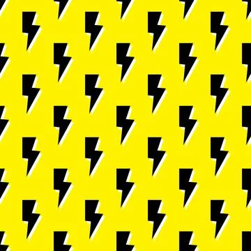 Thunder vector seamless pattern, wallpaper. Bolt symbol pattern. Stock Illustration