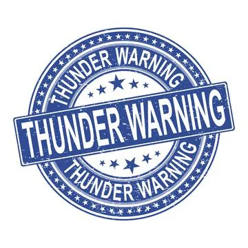 Thunder warning grunge rubber stamp on white background, vector illustration Stock Illustration