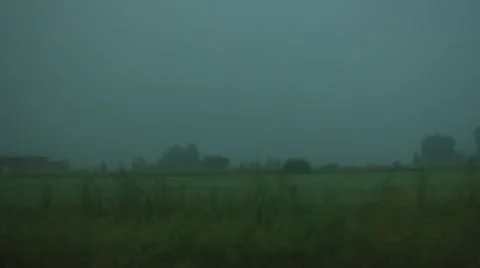 Thunder weather changes, lightning strikes, rains showers Stock Footage 52661512
