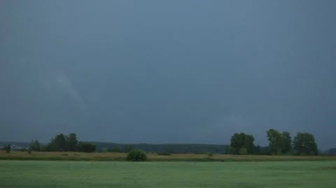 Thunder weather changes, lightning strikes, rains showers Stock Footage 52661615
