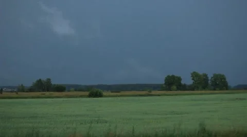 Thunder weather changes, lightning strikes, rains showers Stock Footage 52661662