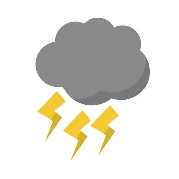 Thunder weather icon. Thundercloud. Vector. Illustrazione stock