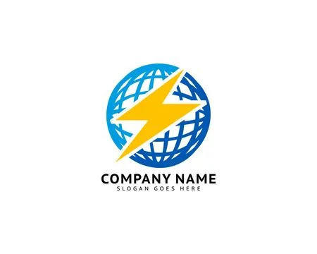 Thunder world vector logo template Illustrazione stock