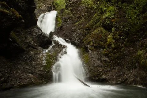 Thunderbird falls in Chugach state park near Anchorage Alaska Stock Photos