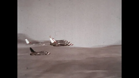 Thunderbird Formation Flight 1961 Stock Footage 261909755