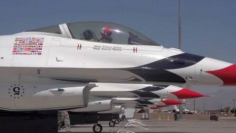 Thunderbird pilots conduct the first practice demonstration - 2016 Video stock 93136653