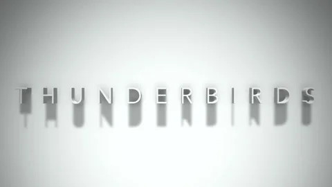 Thunderbirds 3D title animation with shadows on a white background Video stock 297905812