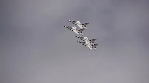 Thunderbirds in flight - 4 formation Closer Shot Stock-Footage 40845923