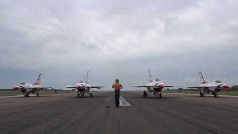 Thunderbird's maintenance performs End of Runway (EOR) checks - 2016 Stock Footage 95812591