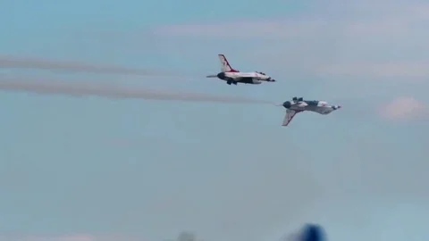 Thunderbirds Perform at AirShow Stock Footage 80086579